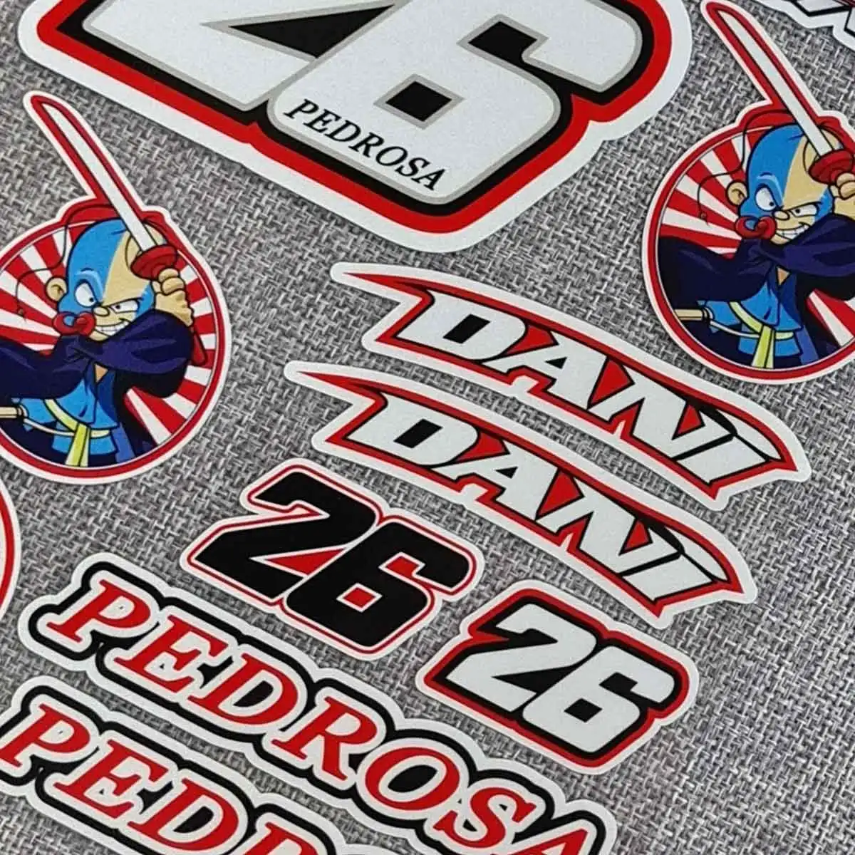 Мотоциклетные стикеры Дани педроса 26 #26 Стикеры для шлема Samurai Яркие