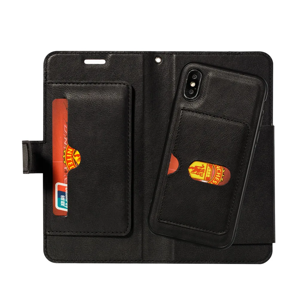 Ретро PU кожаный чехол для iPhone 7 6 6S 8 Plus чехол iPhone X XS Max XR Чехол Съемный 2 в 1 визитница для телефона