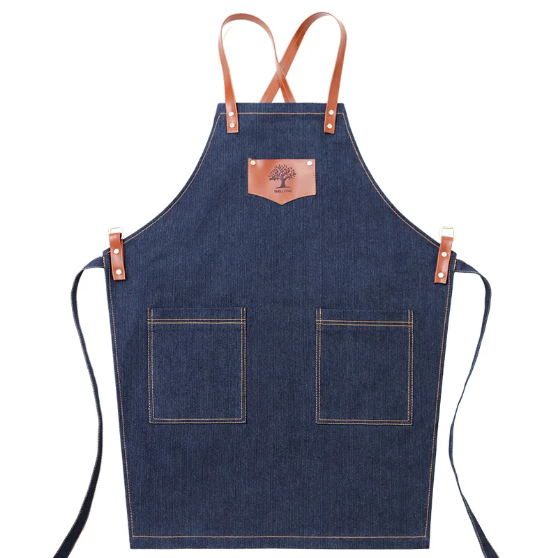 Джинсовый фартук с пользовательским логотипом корейская мода китайский
