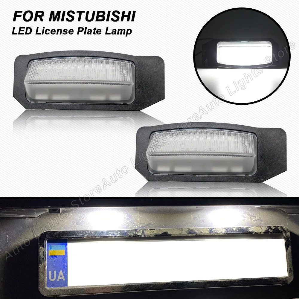 

2Pcs For Mitsubishi Outlander 2 3 Lancer Sportback Peugeot 4007 Citroen C-Crosser 2007-2013 LED License Number Plate Light Lamp