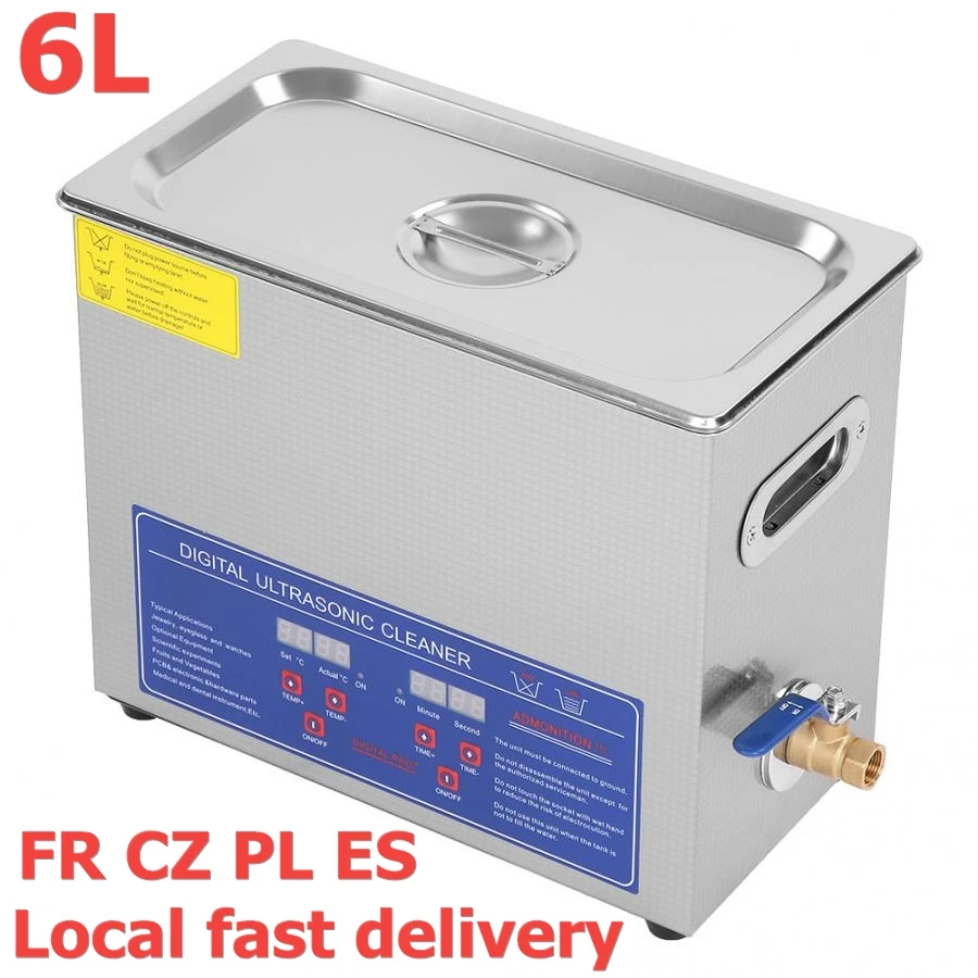 Цифровой ультразвуковой очиститель 6 л Нагреватель 180 Вт механические