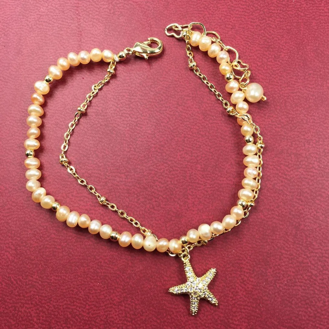 

Natural Freshwater Pearl Bracelet For Women Girl micro-inlaid AAA Zircon Diamond Hand Chain Simple Birthday Fine Jewelry Gift