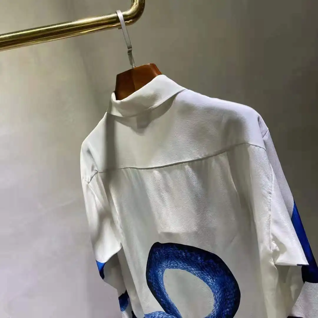 

2021 Spring Silk All-match Loose Printed Shirt