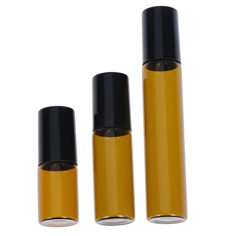 2/5/10 шт Пустой Янтарный стеклянный эфирное масло надевание крышки сверху бутылки