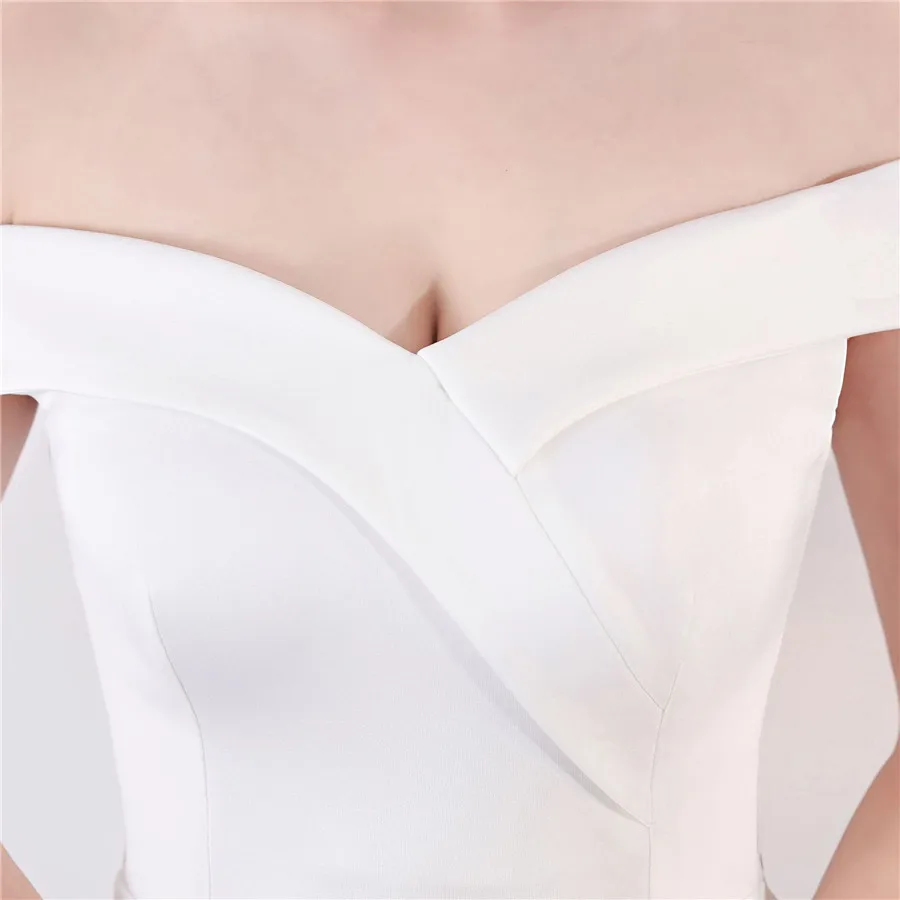 Женское платье на молнии It's Yiiya белое асимметричное с открытыми плечами и