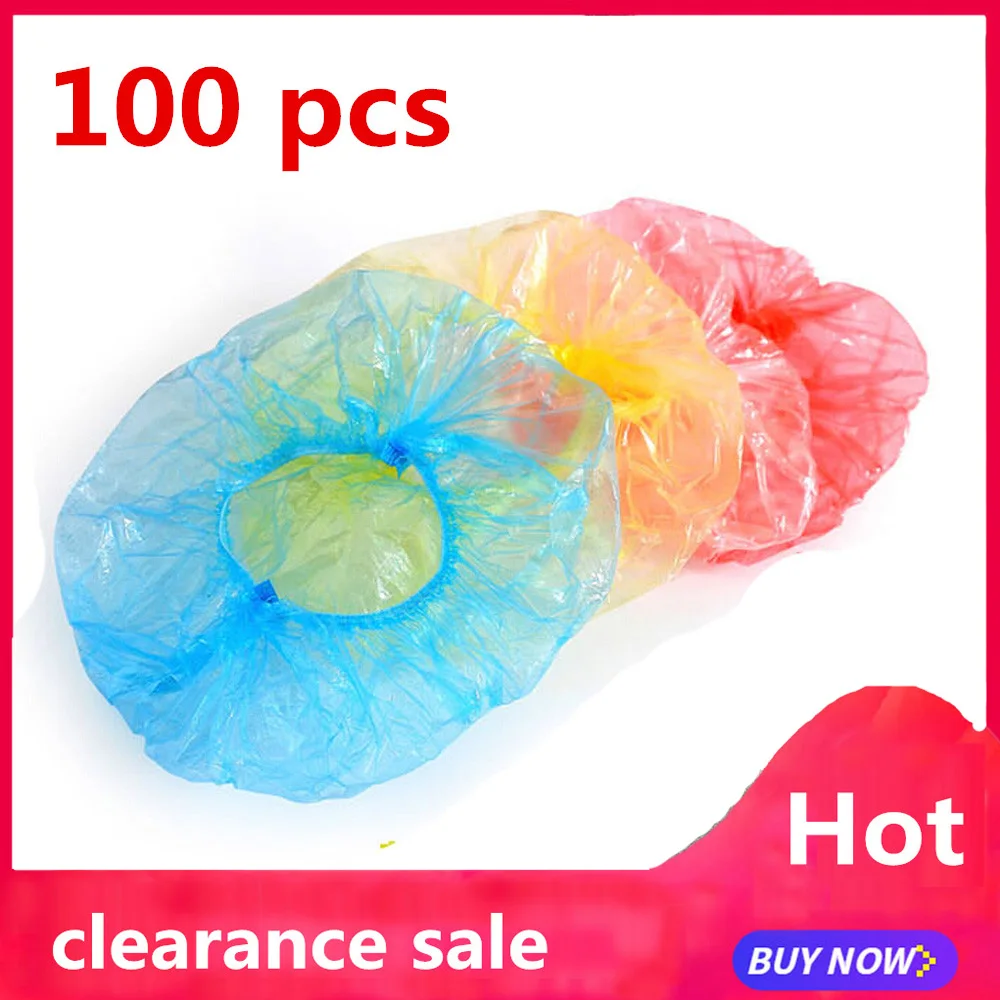 Шапочка для купания шапочка сауны ванны прозрачная одноразовая пластиковая душа