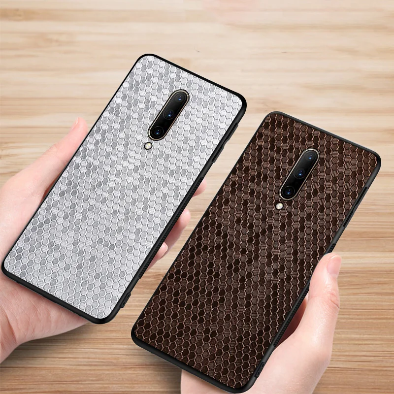 For Oneplus 7T Case Cloth Skin TPU+PC+PU Phone Cover 6T 7 Pro Coque Bumper One plus 5G Back Cases Bag |