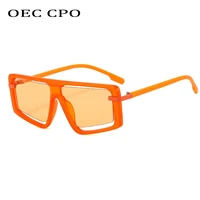 oec cpo fashion square sunglasses women oversized orange one piece sun glasses female vintage style shades eyewear uv400 gafas