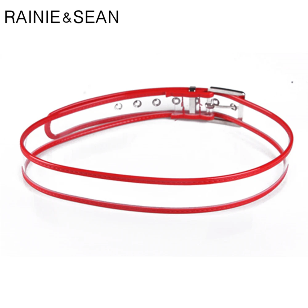 Женский прозрачный ремень RAINIE SEAN с пряжкой язычком модный из ПВХ и пластика в