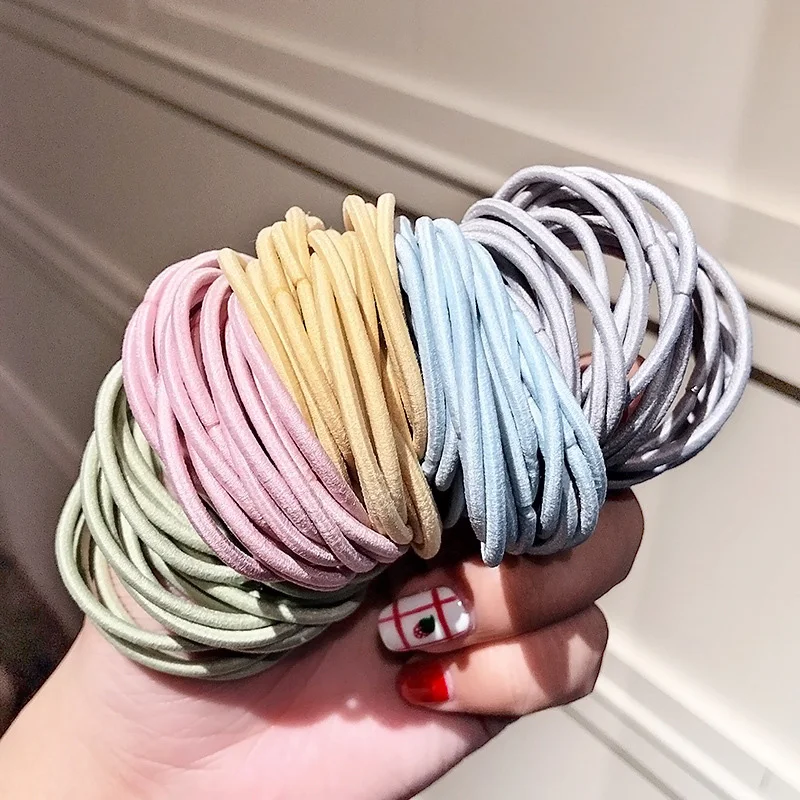 Женские резинки для волос разноцветные фиксации хвостиков 50/100 шт./компл. модные