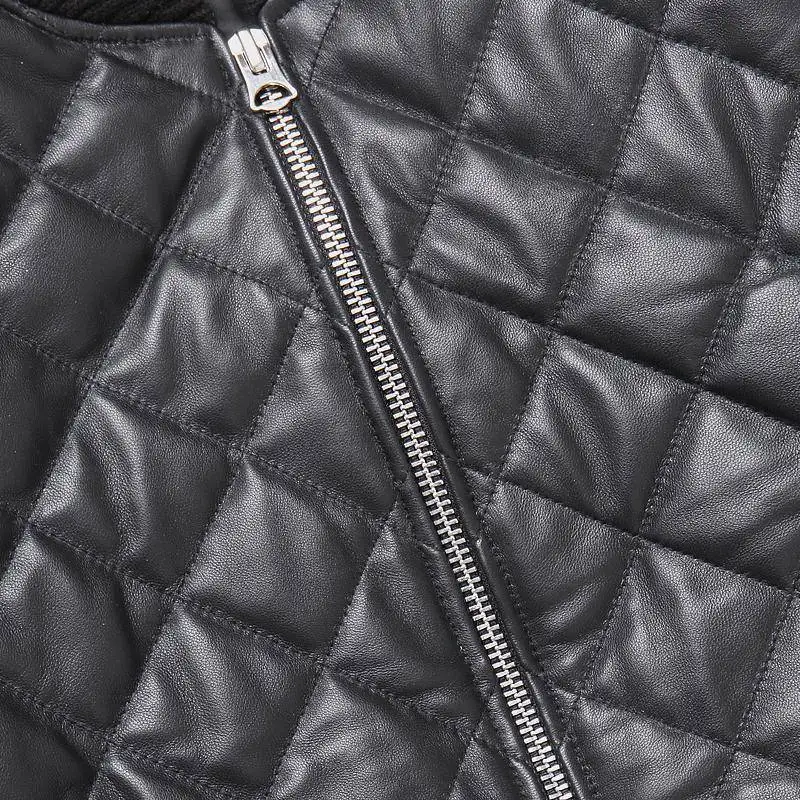 

Men's Youth Sheepskin Leather Jacket Slim Fit Fashion Motorcycle Baseball Genuine Leather Jacket