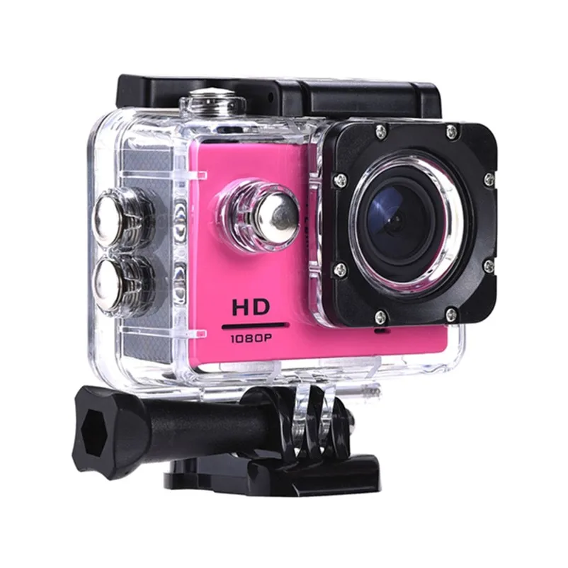 Pink Action Camera Go Pro Экшн-камера 1080P Ultra HD спортивная экшн-видеокамера s 140D Подводная Водонепроницаемая камера Автомобильная камера мини-камера - Цвет: Pink Action Camera