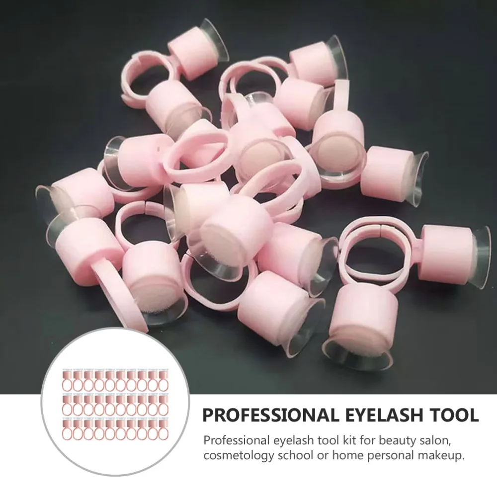 

100Pcs Eyelash Extension Fanning Ring Holder Microblading Pigment Cup for Makeup