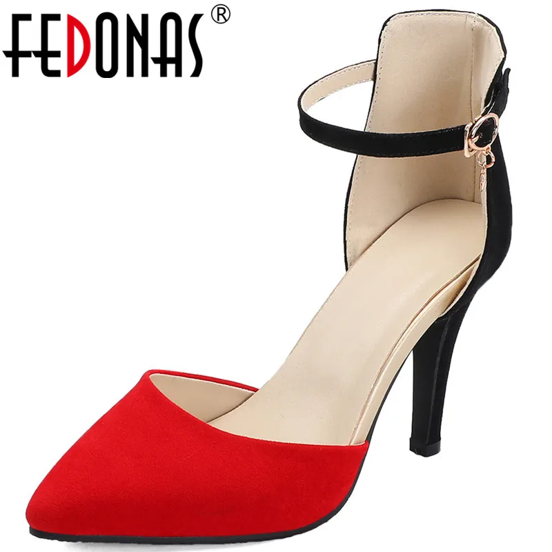 FEDONAS/Брендовые женские туфли-лодочки без шнуровки с острым носком Высокие тонкие