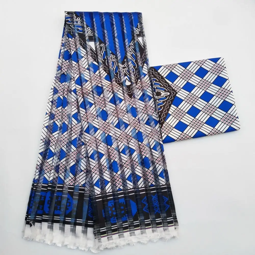 2020 Высококачественная атласная шелковая ткань в стиле Гана с лентой из органзы и