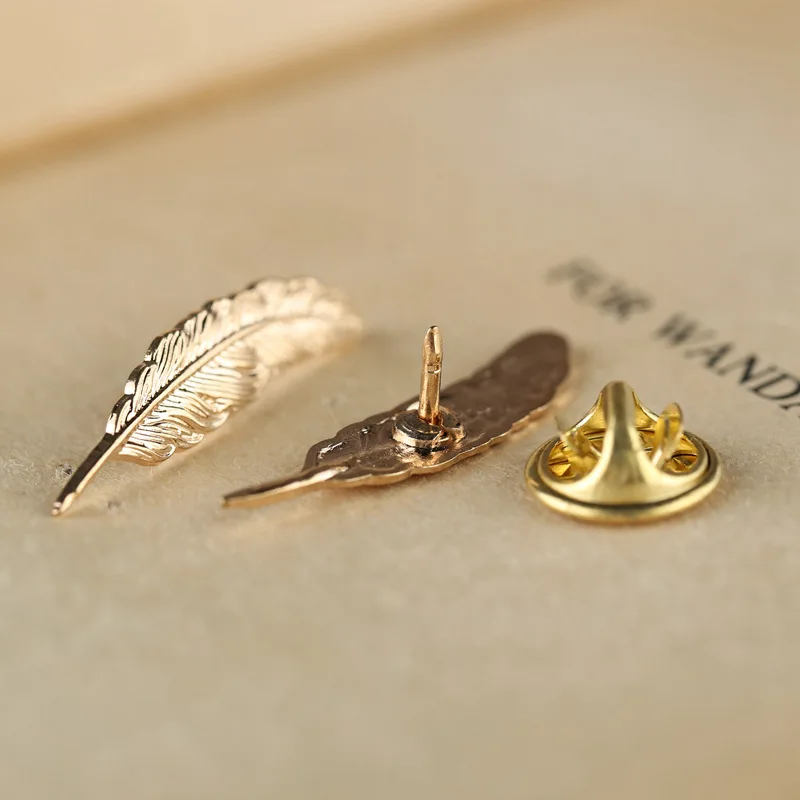 Женские и мужские вечерние броши в виде золотых перьев 1 шт.|Броши| |