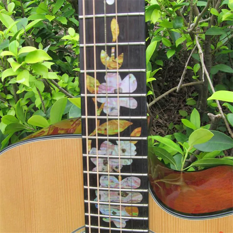 Гитарный гриф инкрустация наклейки имитация бабочки и цветка Abalone полная