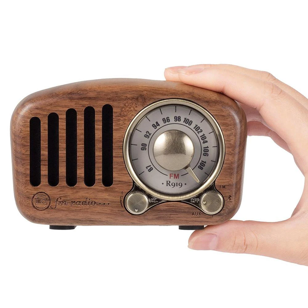 

Классический ретро-радиоприемник, портативный деревянный мини FM SD MP3 радиоприемник, стерео Bluetooth-радио, динамик, AUX USB, перезаряжаемое радио