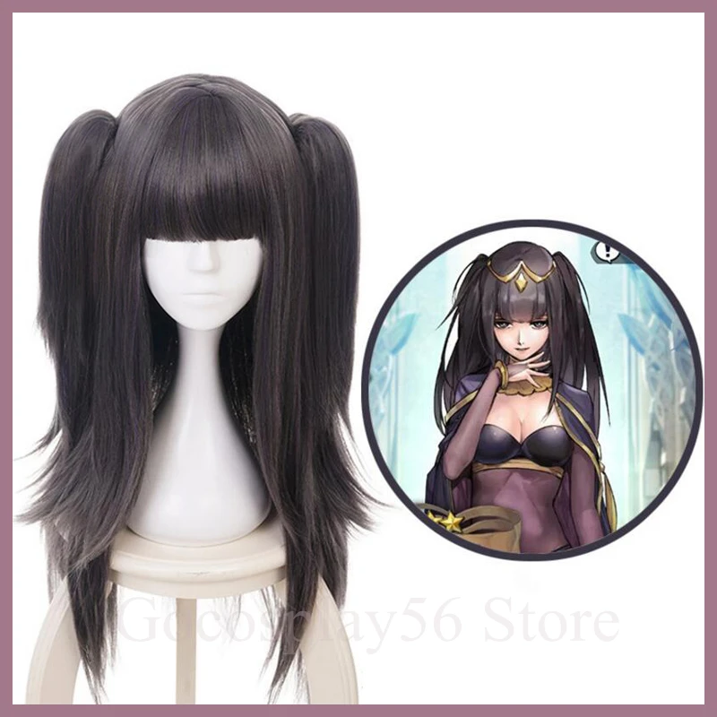 

Fire Emblem Heroes Wig Sallya Mixed Color Ponytails Bangs Cosplay Hair Halloween Tharja Role Play