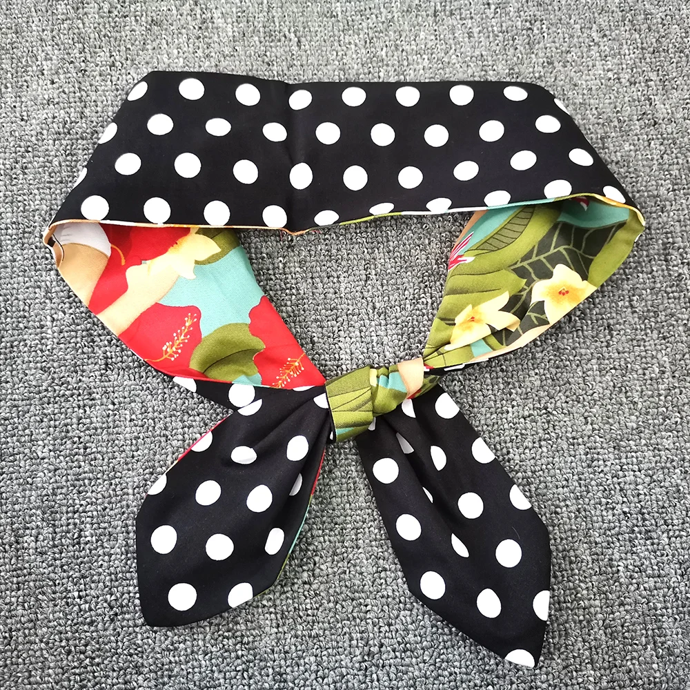 

1PC Korean Version Of Rabbit Ears Knotted Wire Hair Bands Ribbon Hats Metal Wire Scarf Women Headband Girls Hair Accessories