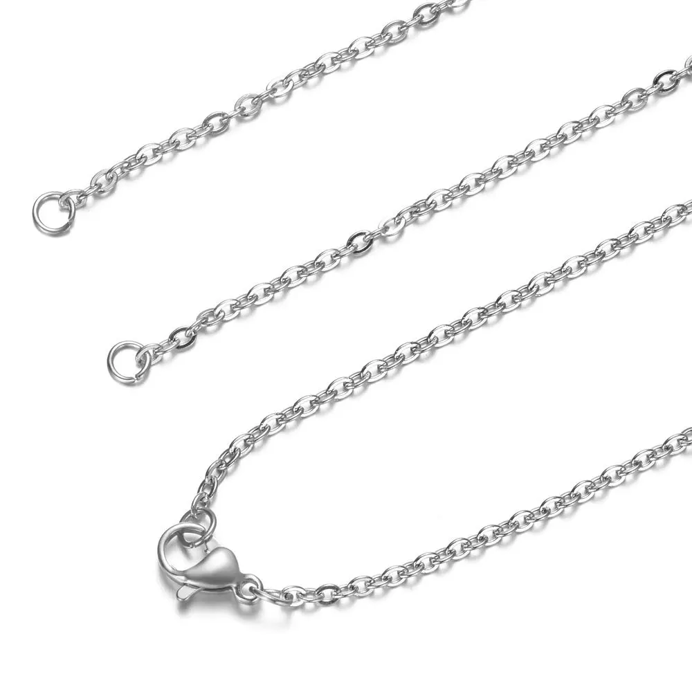 

10pcs Stainless Steel Chain Width 2 mm Cuba Chain Necklace Chain For DIY Jewelry Making Pendants Connector Necklace Accessories