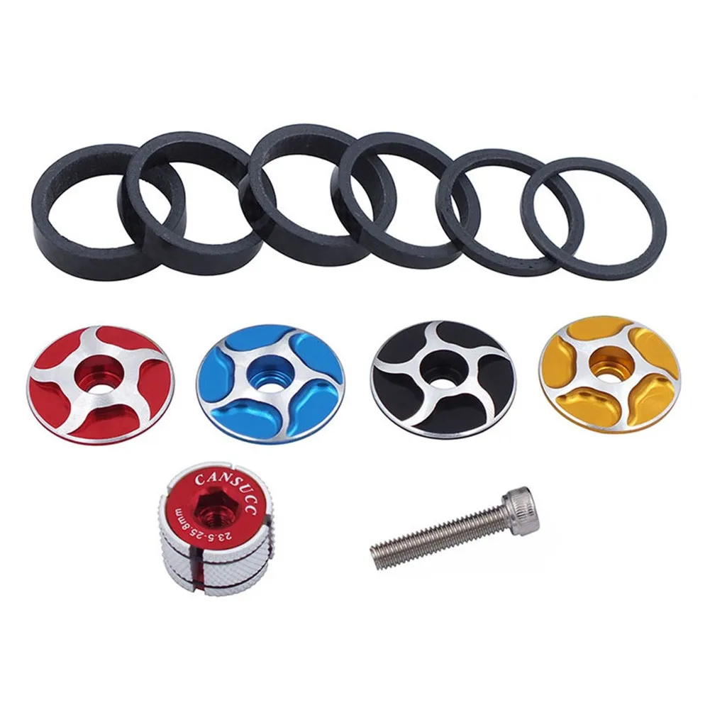 

CANSUCC 28.6MM Bike Headset Washer Bicycle Front Fork Stem Spacers Ring Gasket Set Fork Washer Cap For Road Bike Cycling