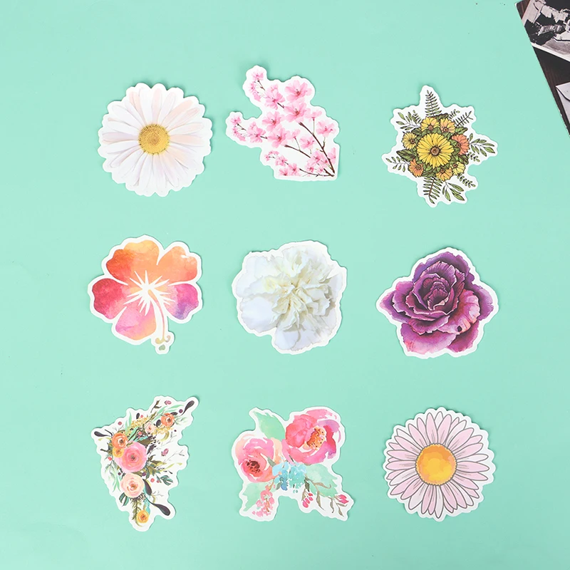 

50PCS Colorful Sunflower Flower Cute Fresh Graffiti Sticker For Laptop Luggage