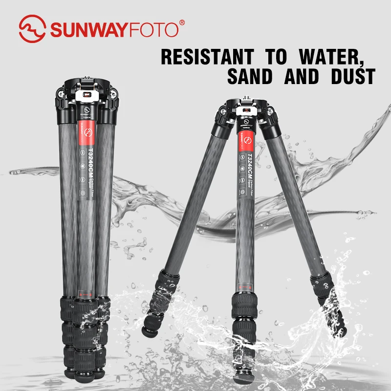 

SUNWYAFOTO T3240CM Carbon Fiber Tripod Waterproof Load capacity of 55lb.