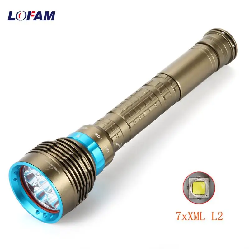 

7x XM-L L2 LED High lumens Waterproof Diving Flashlight Underwater Waterproof Submarine Light Lamp Flashlight Torch