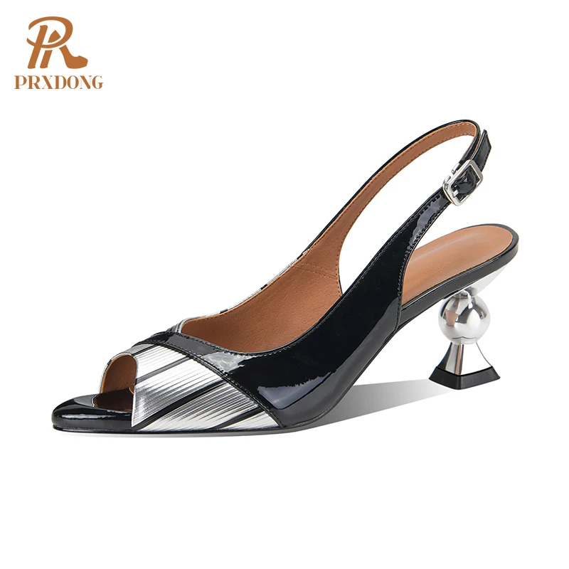 

2021 New Arrive Genuine Leather Sandals Women Shoes Summer Buckle Sexy High Heels Platform Sandals Women Dress Party Shoes Pumps
