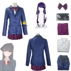 Комплект юбки Shouko Komi из аниме Komi Can't Communicate, костюм для косплея Komi san wa Comyushou desu, школьная форма, Фиолетовый парик