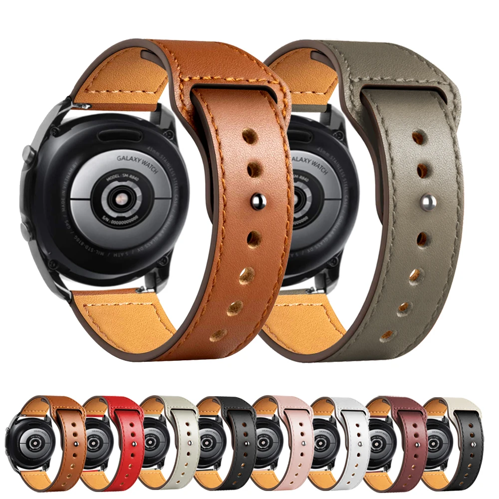

20mm 22mm band For Samsung Galaxy wacth Active 2 Gear S3 Frontier Leather bracelet Huawei GT/2/Pro Galaxy 3 45mm/42mm/46mm strap