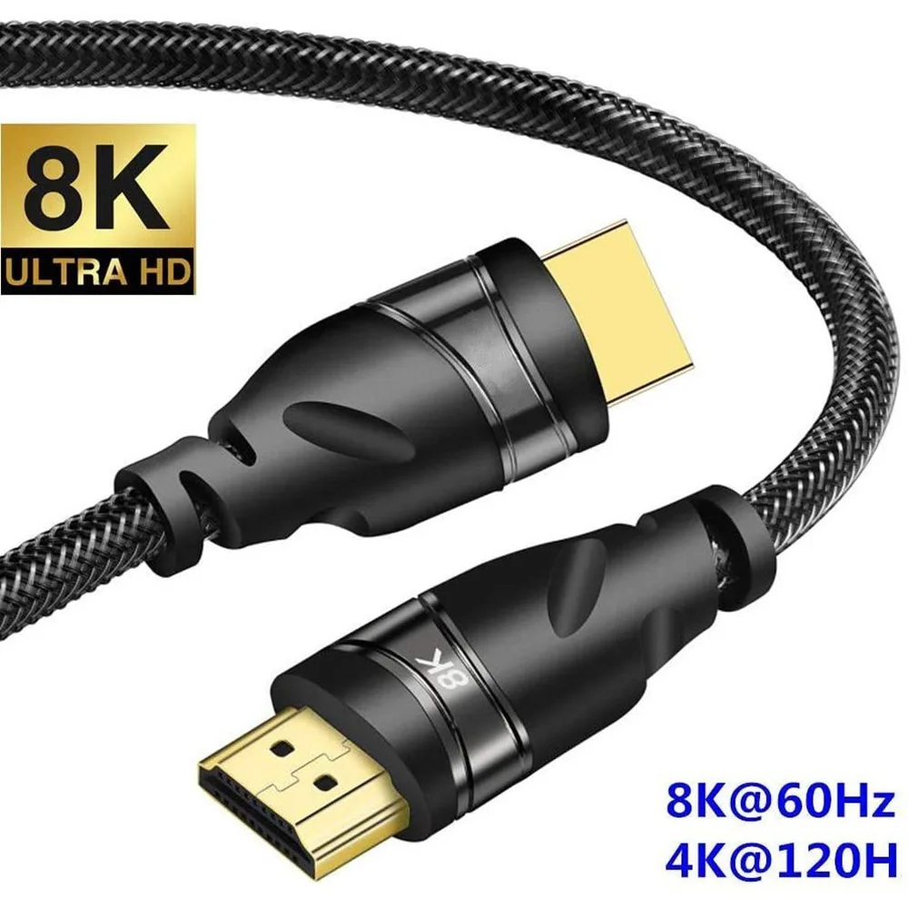 2 1 HD видеокабель 8K 60 Гц 4K 120 48 Гбит/с преобразователь кабель медный HDMI совместимый