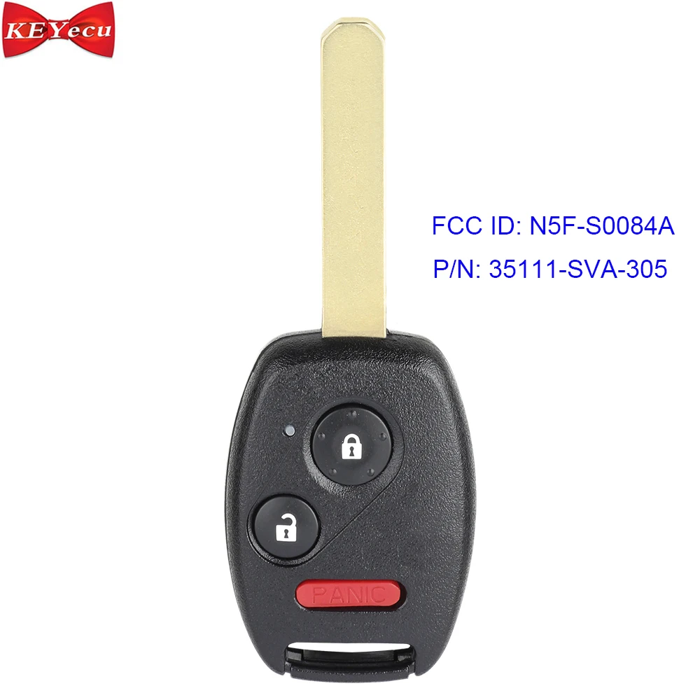 KEYECU для Honda Civic 2006 2007 2008 2009 2010 2011 2012 Odyssey 2011 2012 2013 дистанционный ключ брелок N5F-S0084A