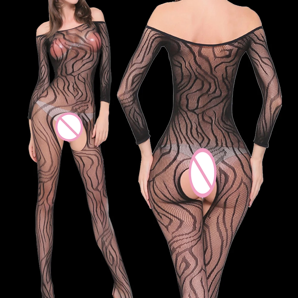 Ажурное нижнее белье с длинными рукавами боди без кошечек чулки трико одежда для