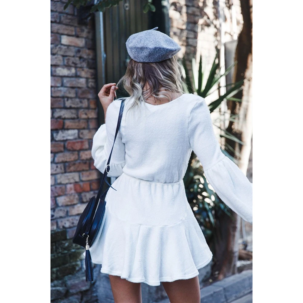 Женские вечерние платья VITIANA повседневные пляжные мини-платья с длинным рукавом