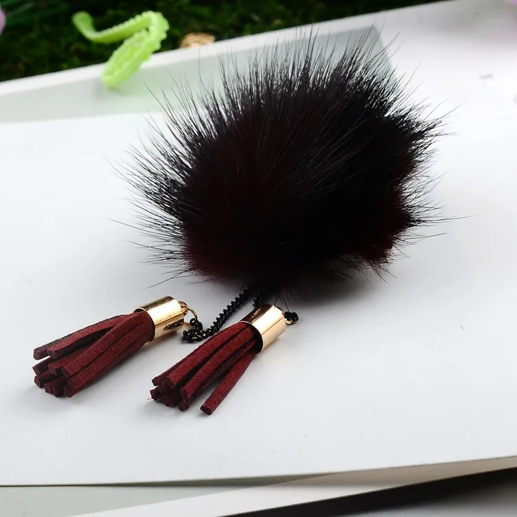 Новинка 2020 Милая брошь с помпоном из меха норки для девочек вечерние булавка