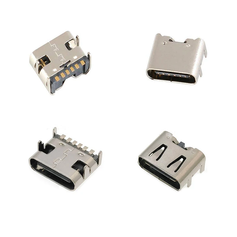 20 шт./лот Micro USB TYPE-C 6-контактный гнездовой разъем 4 фута для хвостовой зарядки