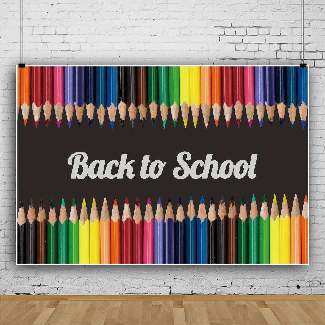 Laeacco цветной карандаш Black Board Back To School вечерние плакат баннеры фон для фотосъемки