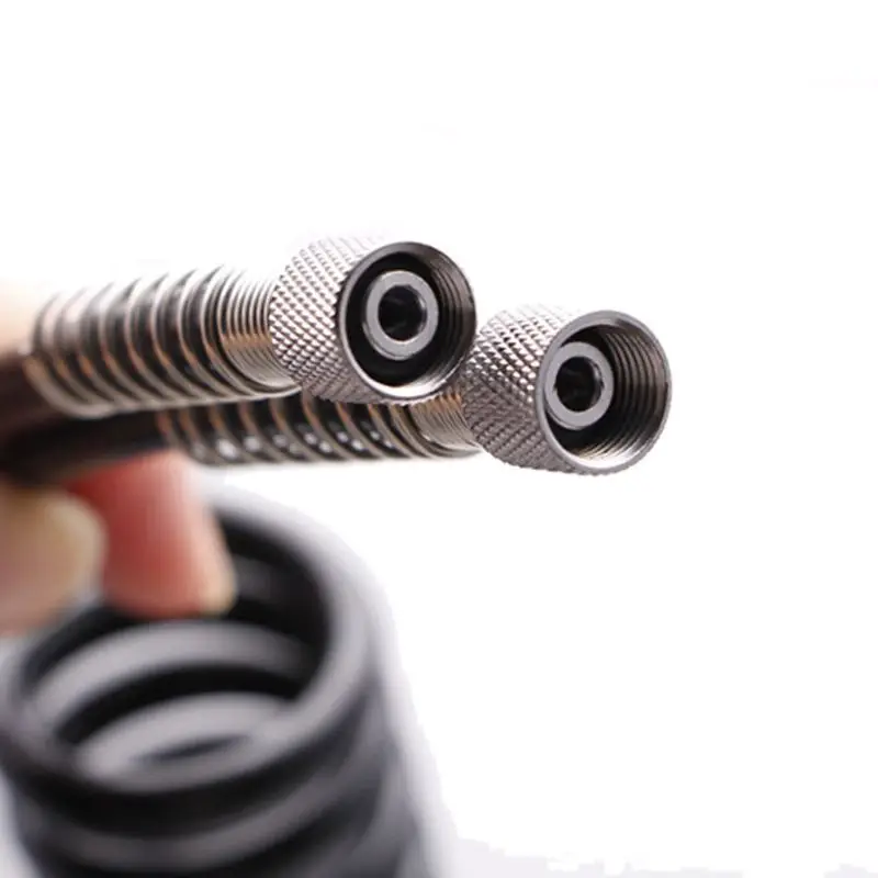 

3M 4 x 6mm Flexible PU Recoil Hose Spring Tube Black For Compressor Air Tool New