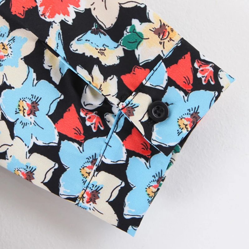 Женское плиссированное платье с высокой талией этническое цветочным принтом и