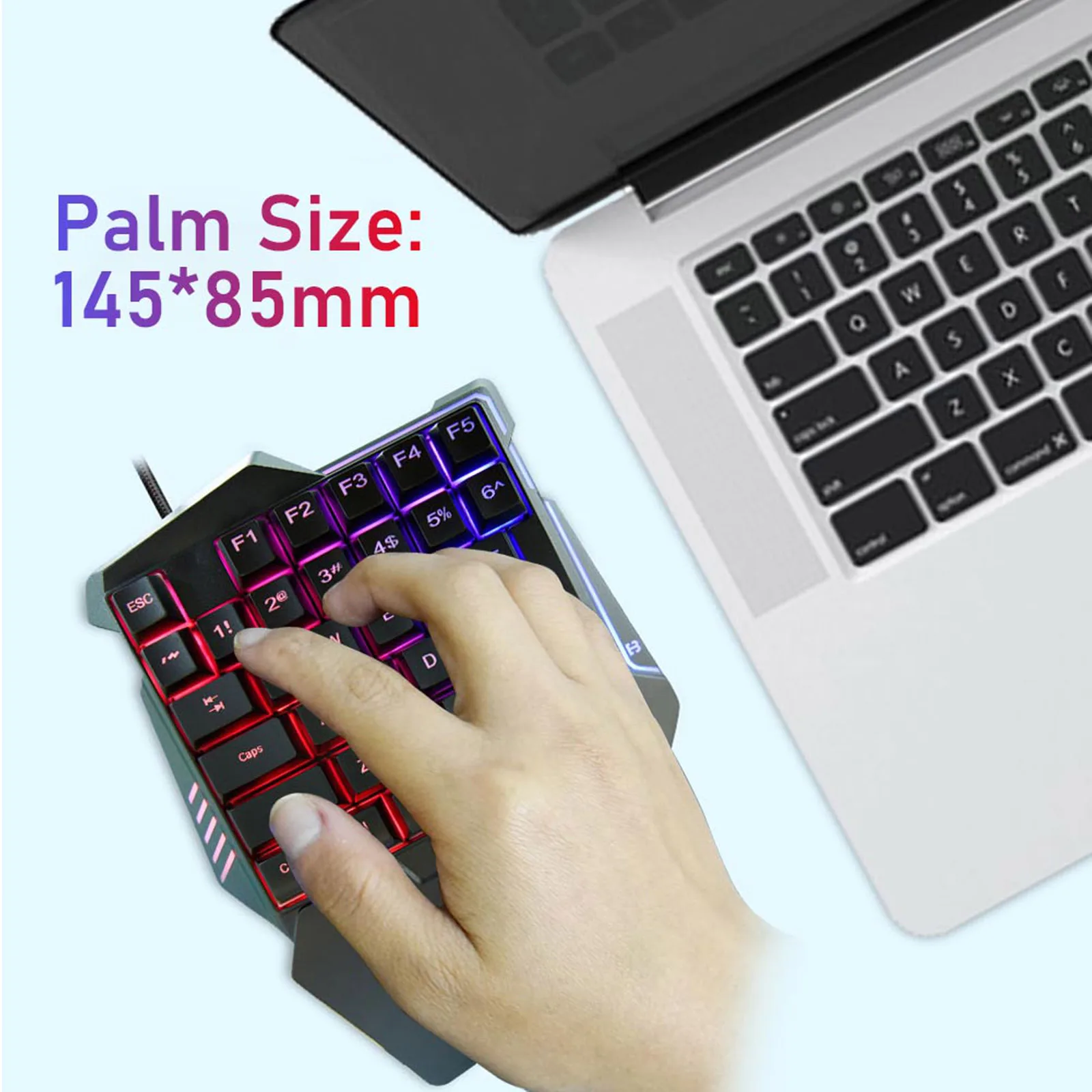 

Проводная мини-клавиатура с RGB-подсветкой, 35 клавиш