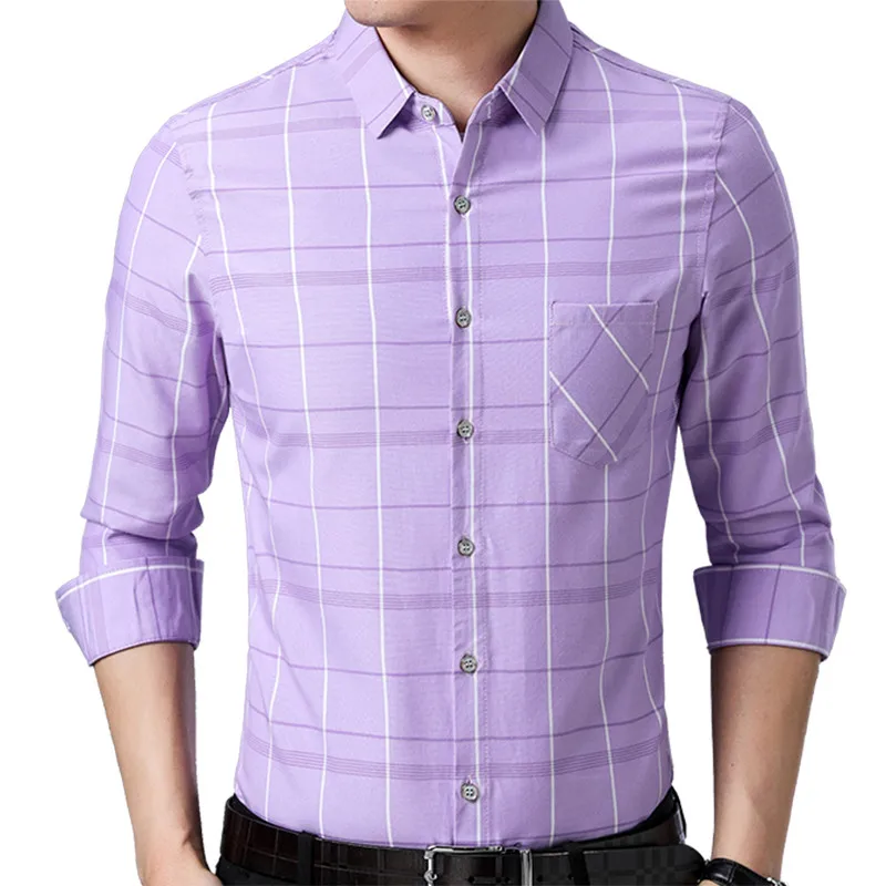 

Men's Business Plaid Printed Long Sleeve Shirt Casual Workwear Shirt Bank Formal Wear Business Top Men's Shirt Dad Work Clothes