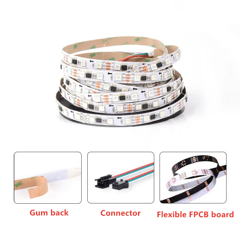 DC12V WS2811 5050 RGB адресуемых светодиодные полосы пикселей светильник полный Цвета