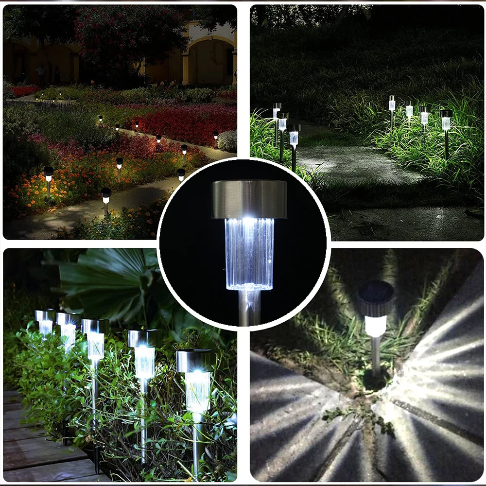 HYMELA 12PCS LED Solar Landscape Path Lights Yard Lamp Garden Outdoor Sunlight Powered Decoration Lawn Pathway Light