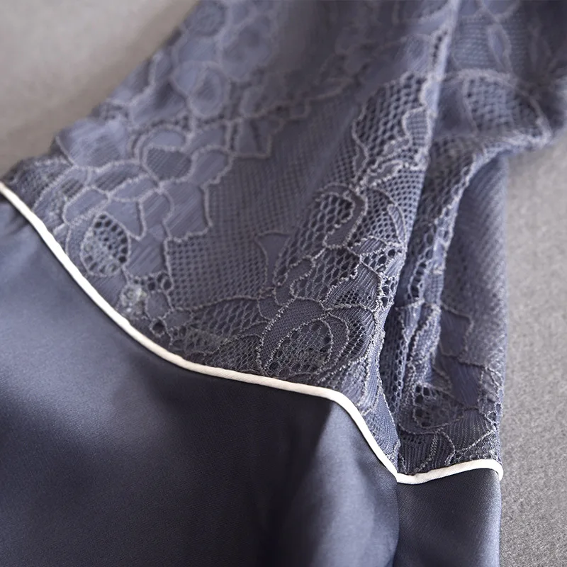 

Short Sexy Lace Kimono Robe Women Satin Bathrobe Gown Intimate Lingerie Novelty Flare Sleeve Nightwear Casual Home Clothing