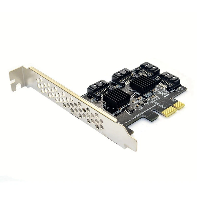Pcie Pci Express 6G Sata3.0 4-Порты и разъёмы Sata Iii расширения карты контроллера PWM Fan