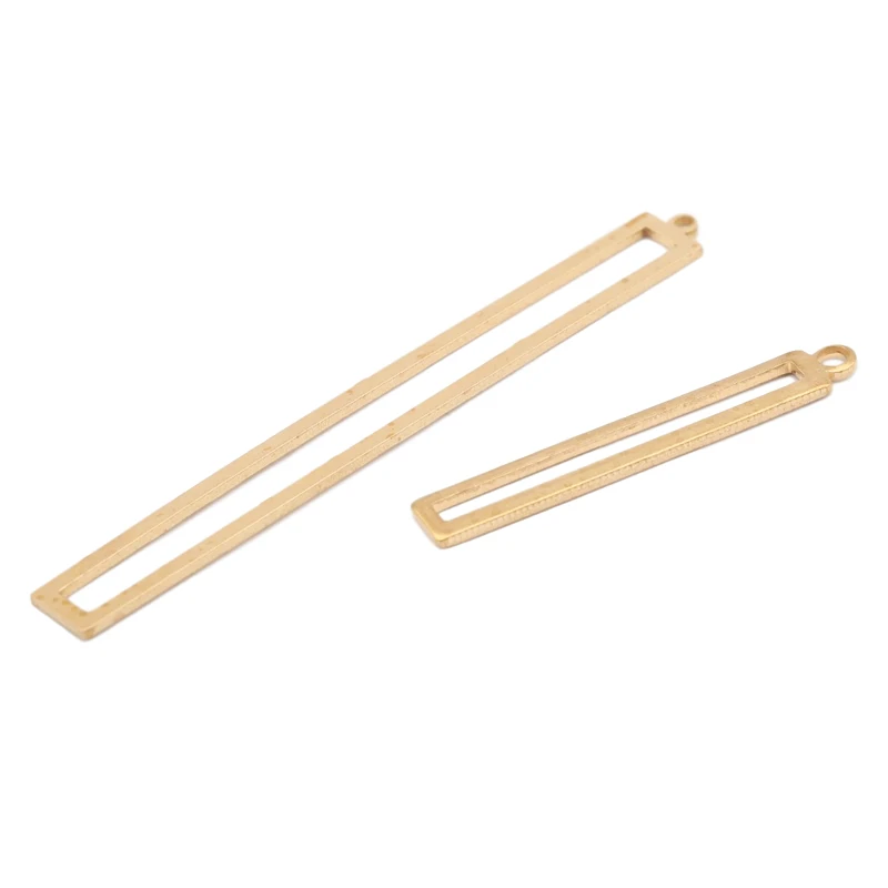 

20pcs Raw Brass Rectangle Hanging Earrings Charms Pendant Simple Geometric Charm For Diy Women Earring Fidings Jewelry Maiking