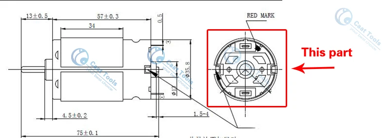 Задняя крышка двигателя RS550 RS545 RS555 на замену для BOSCH MAKITA DEWALT HITACHI METABO Milwaukee WORX Hilti Ryobi