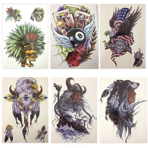 Новое поступление 21X15 см шары и карты временные татуировки наклейки Временные боди-арт водонепроницаемые